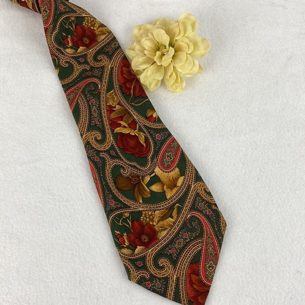 Ermenegildo Zegna 100% Silk Paisley Print Men’s Business Tie